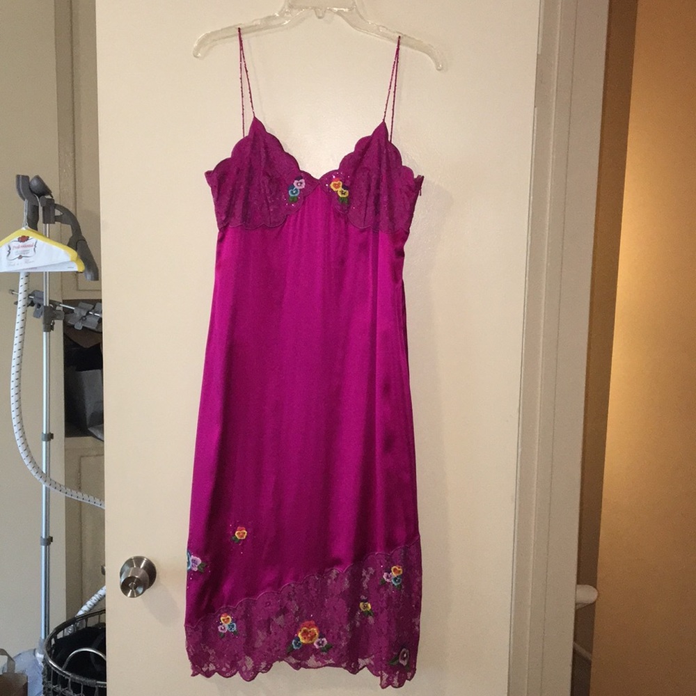 Gorgeous 100% Silk Magenta cocktail Dress